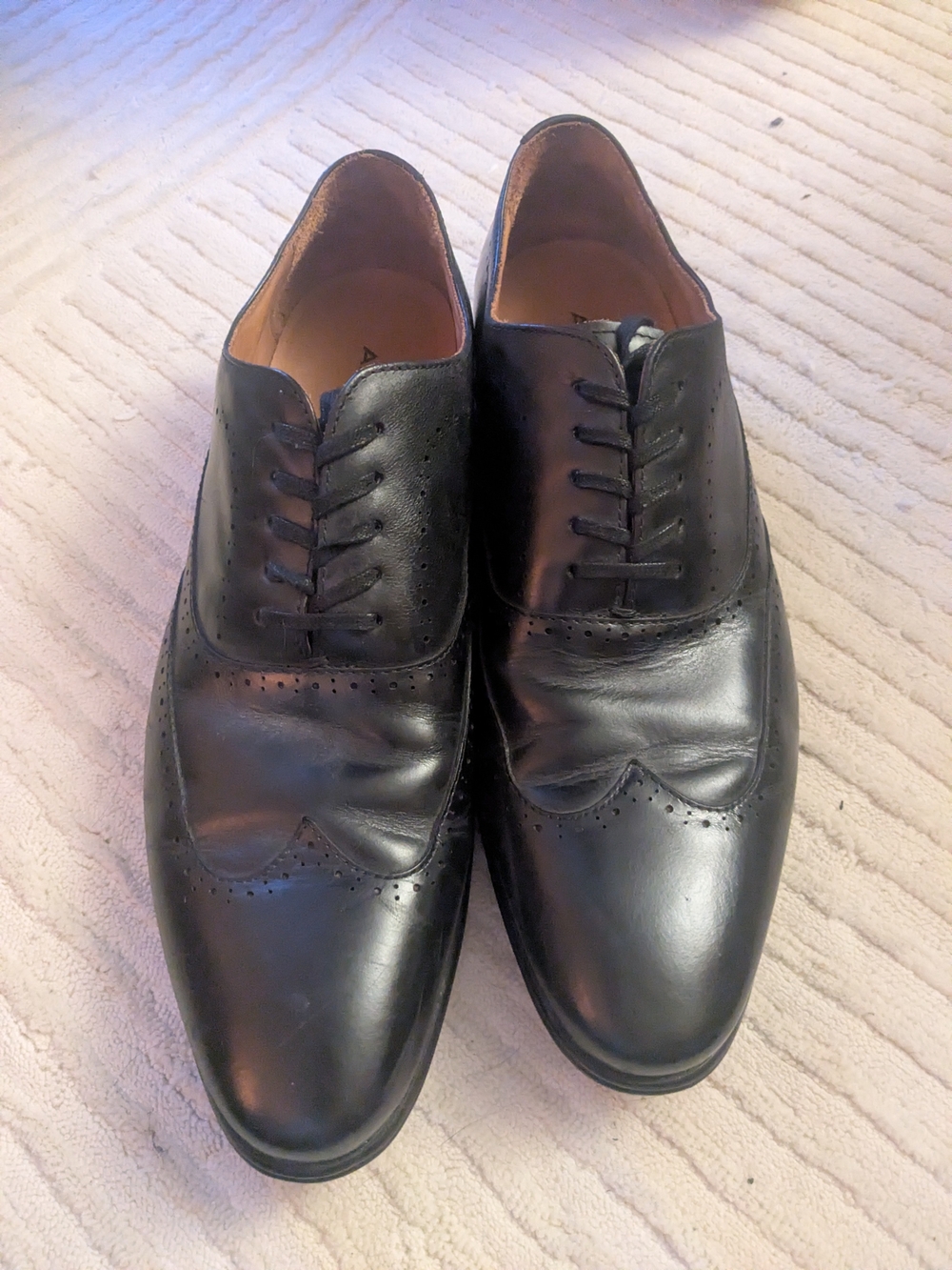 ALDO Men's Black Leather Wingtip Dress Shoes